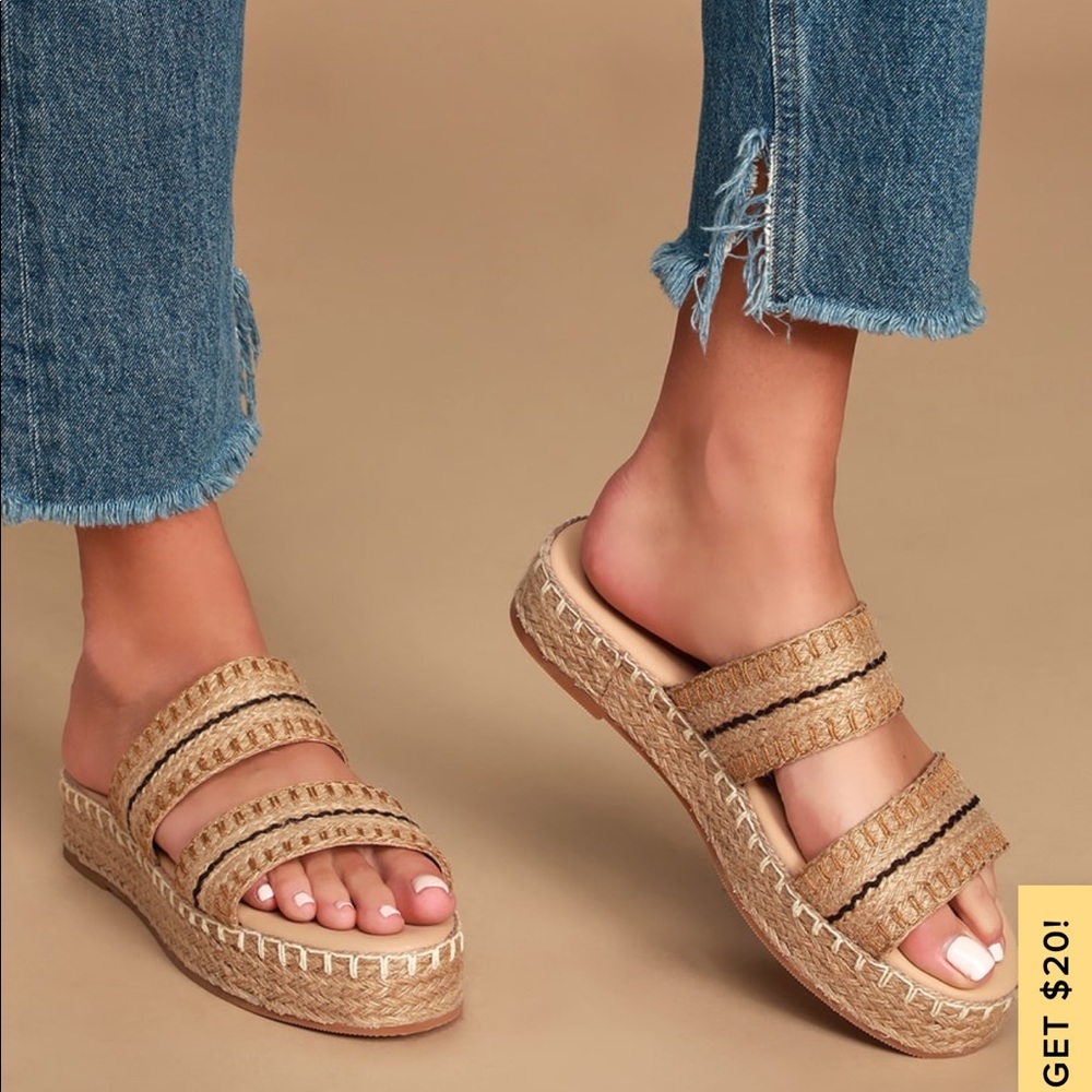 “Flatform” espadrille sandals